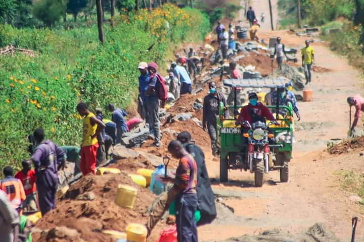 Youth working on NG-CDF projects in Bahati